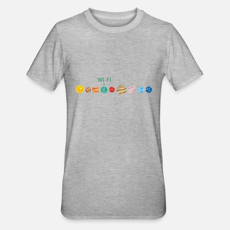 Wi-Fi dans l’espace - T-shirt polycoton Unisexe - gris chiné