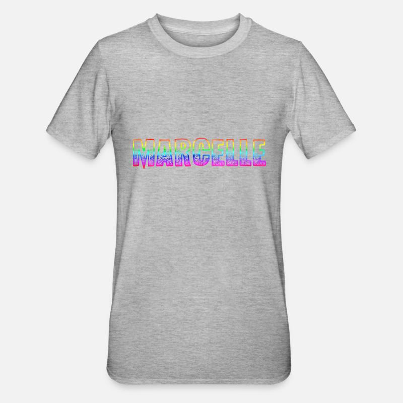 marcelle rs rainbow - Unisex Polycotton T-Shirt - heather grey