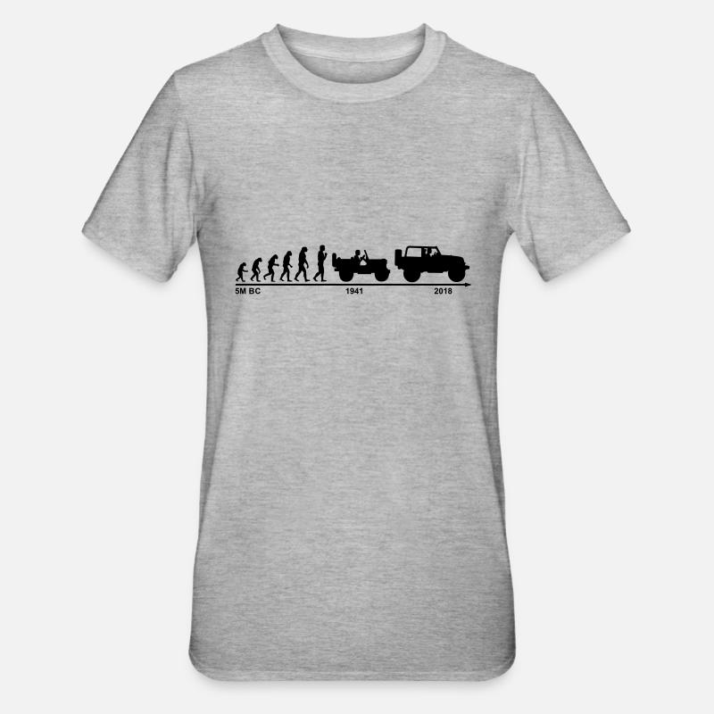 jeep evolution - Unisex Polycotton T-Shirt - Grau meliert