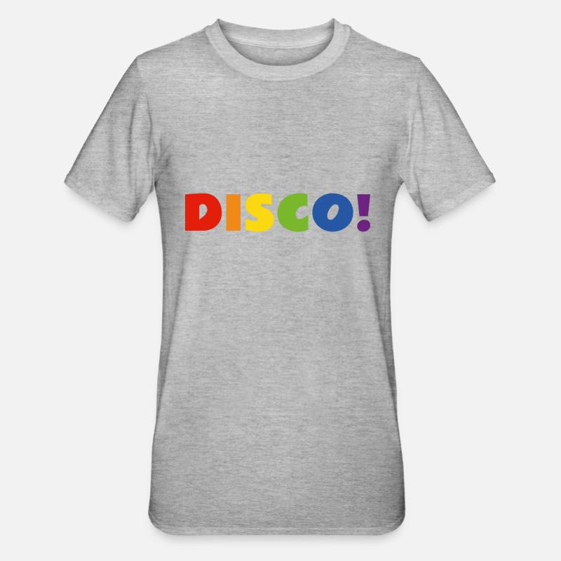 DISCO rainbow text - Unisex Polycotton T-Shirt - heather grey
