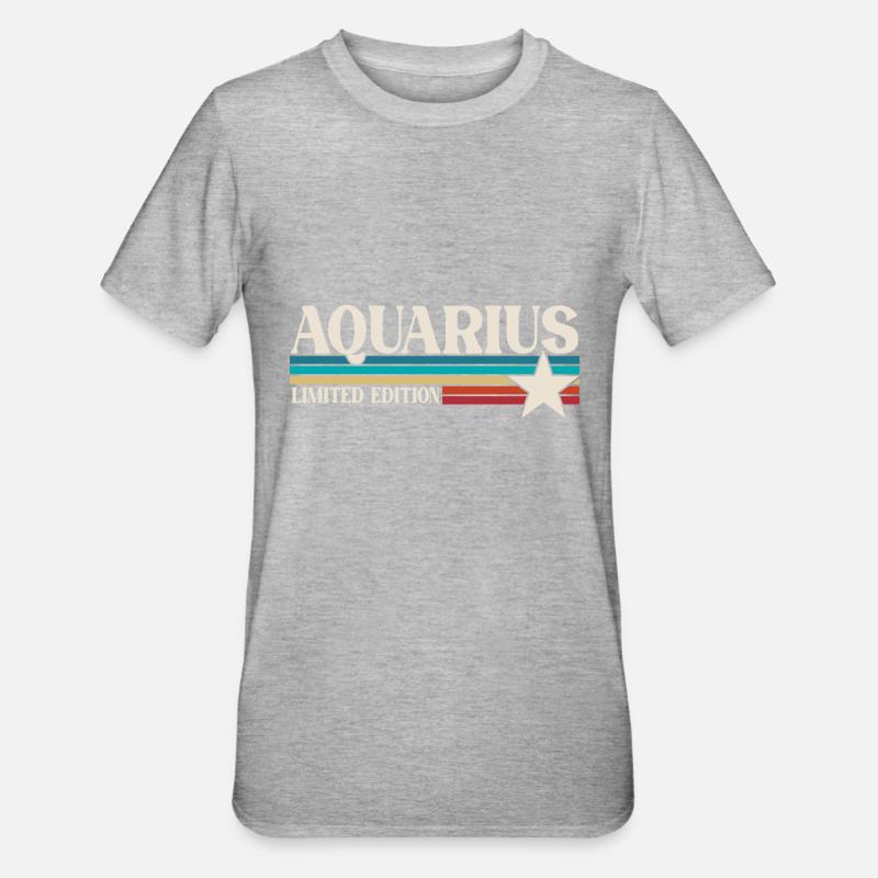 Sternzeichen Wassermann - Unisex Polycotton T-Shirt - Grau meliert