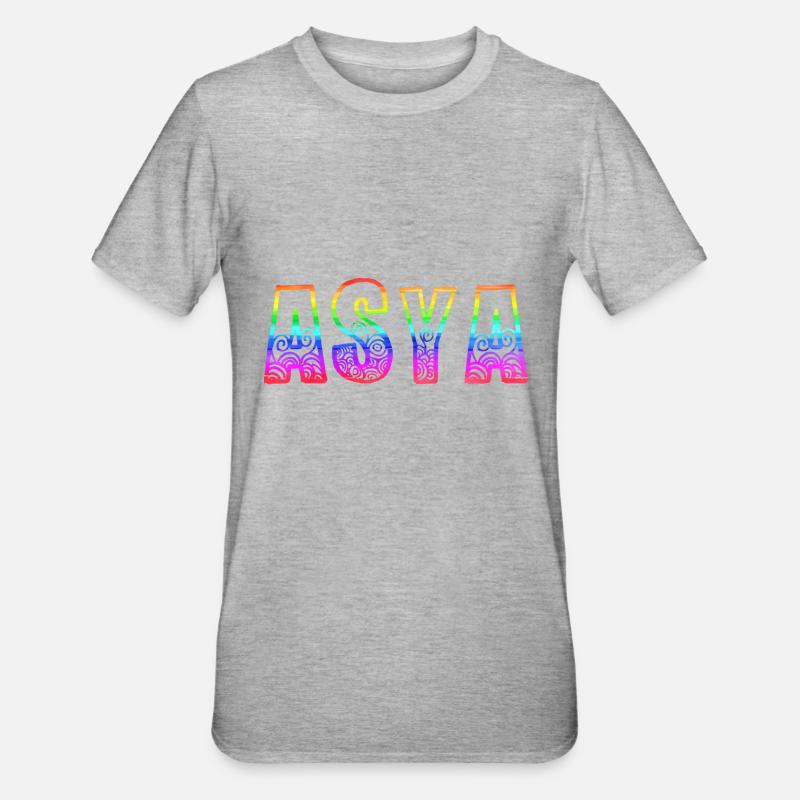 asya rs regenbogen - Unisex Polycotton T-Shirt - Grau meliert