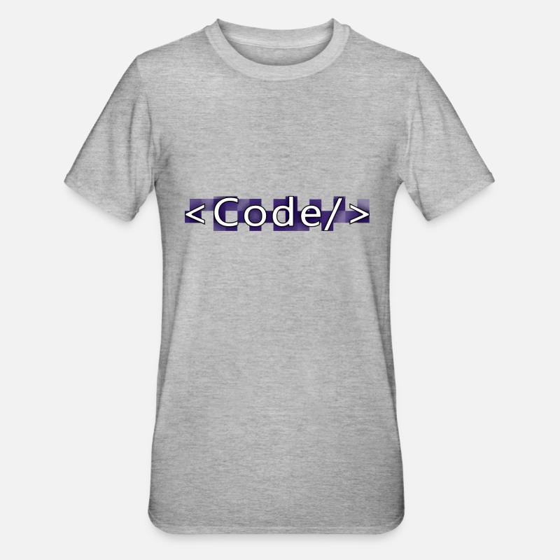 Code style (purple) - T-shirt polycoton Unisexe - gris chiné