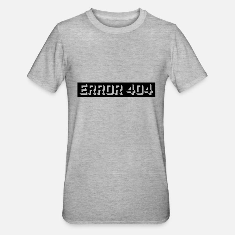 404 Meldung Error Computer - Unisex Polycotton T-Shirt - Grau meliert