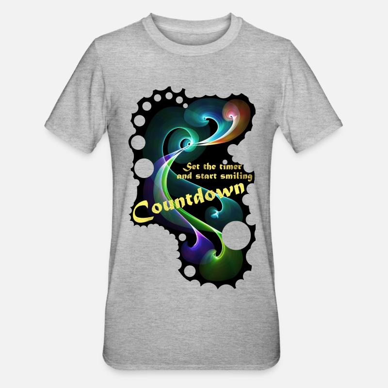 Countdown Smiling timer - Unisex Polycotton T-Shirt - Grau meliert