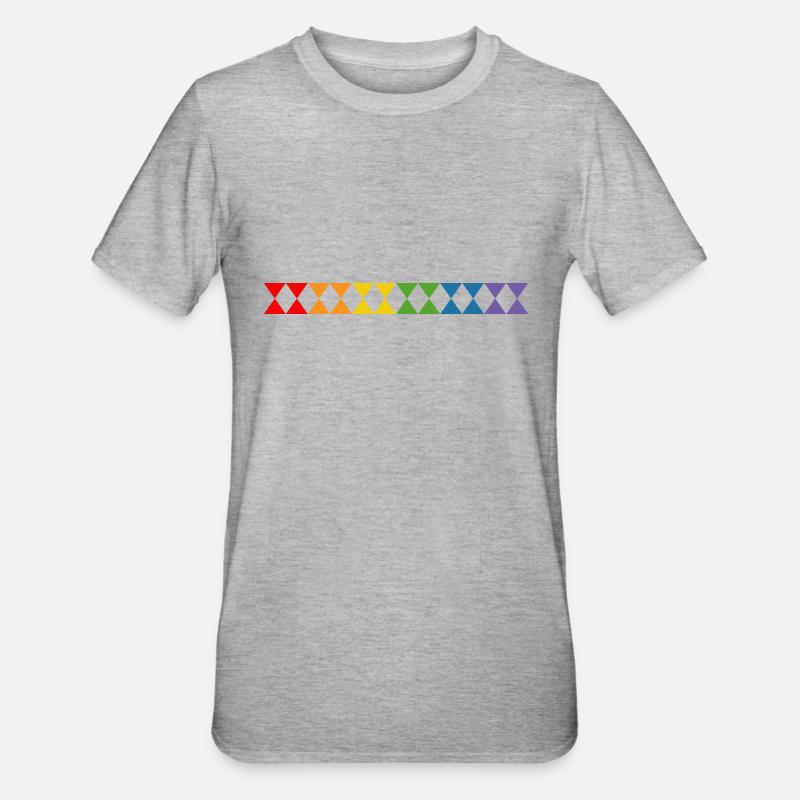 Rainbow triangles - Unisex Polycotton T-Shirt - heather grey