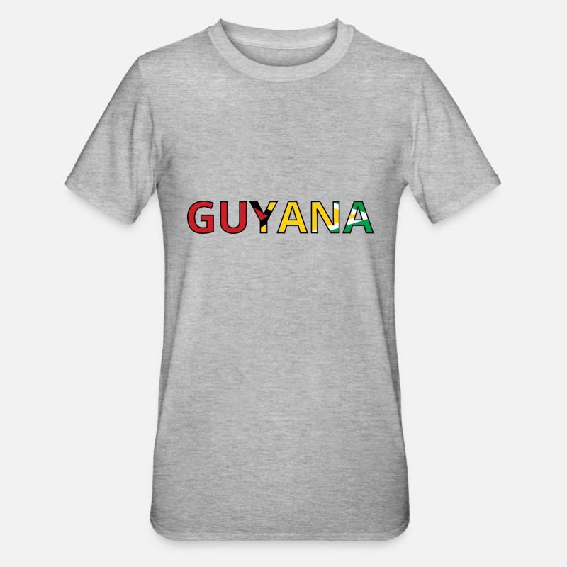 Drapeau Guyana - T-shirt polycoton Unisexe - gris chiné