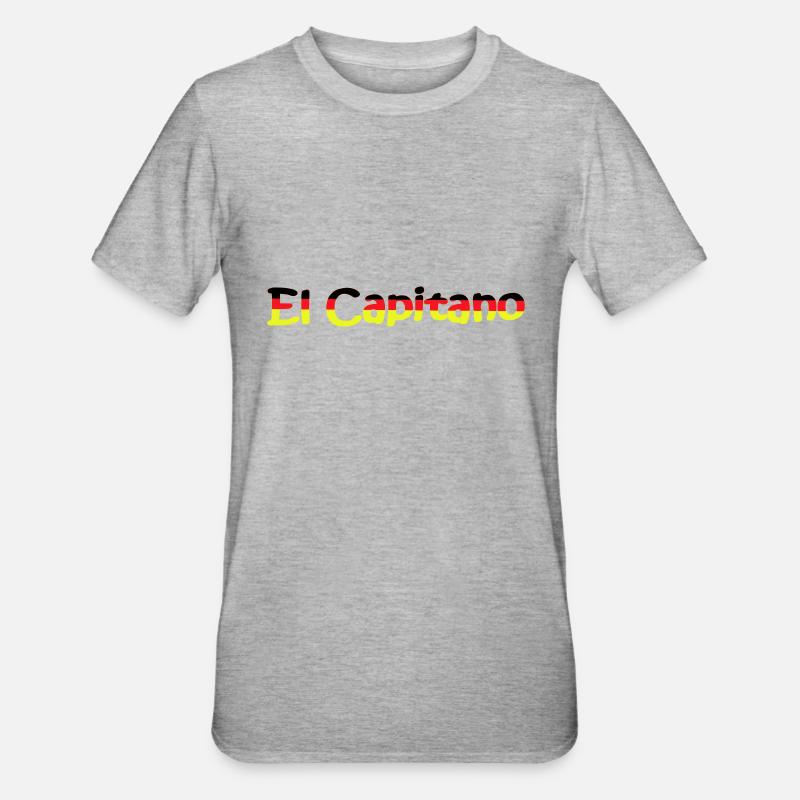 Fußball, el capitano - Unisex Polycotton T-Shirt - Grau meliert