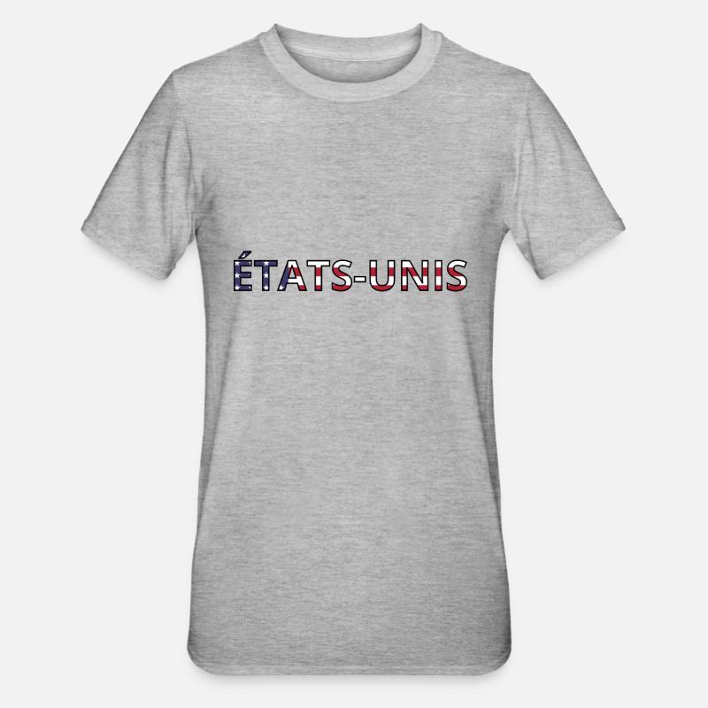 Drapeau États-Unis - T-shirt polycoton Unisexe - gris chiné