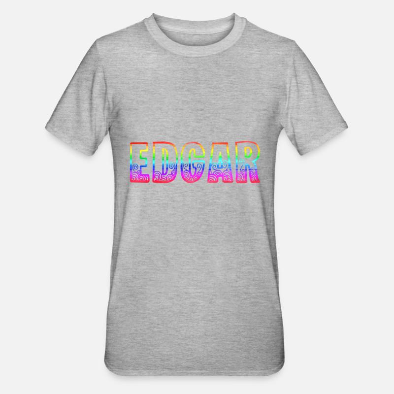 edgar rs regenbogen - Unisex Polycotton T-Shirt - Grau meliert