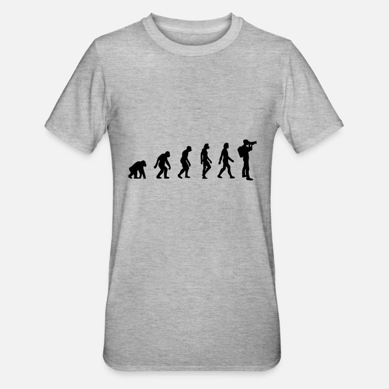 Photographe évolution - T-shirt polycoton Unisexe - gris chiné
