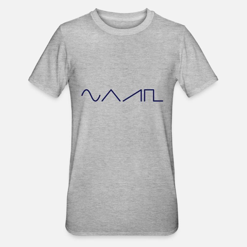 Synth waveforms horizontal - Unisex Polycotton T-Shirt - heather grey