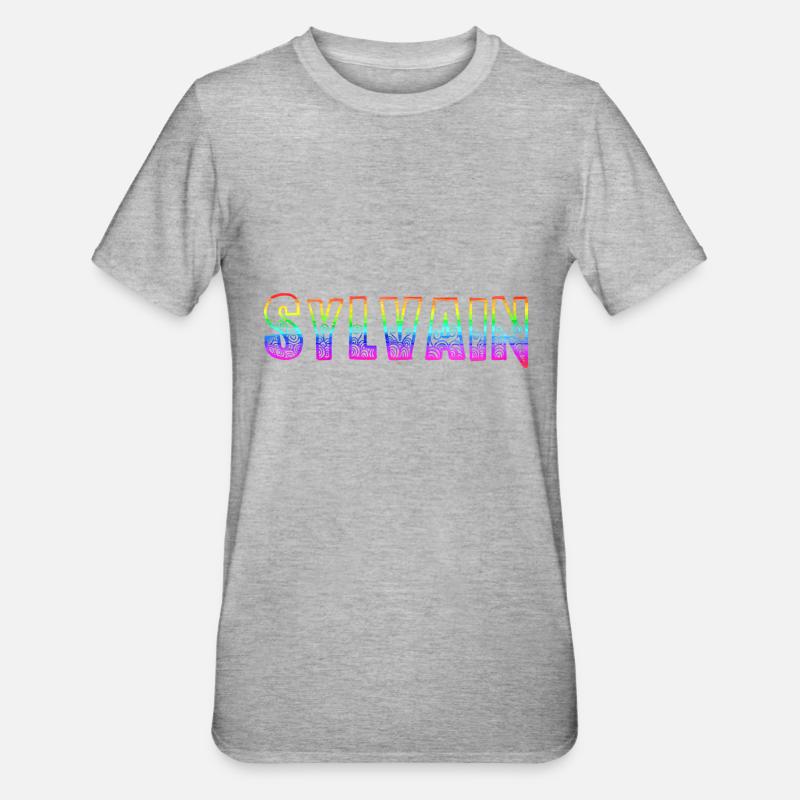 sylvain rs regenbogen - Unisex Polycotton T-Shirt - Grau meliert