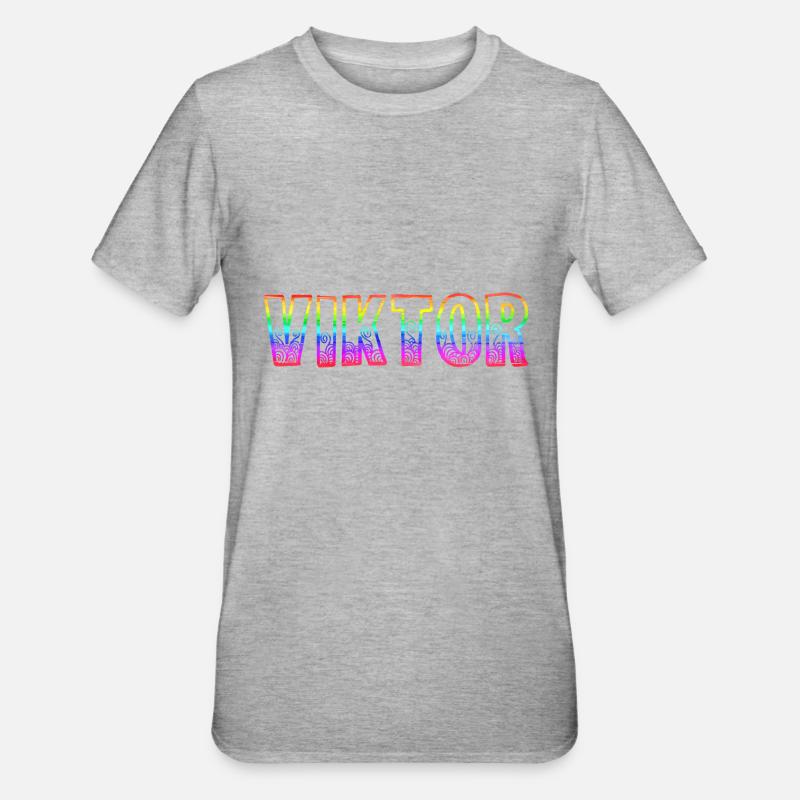 viktor rs regenbogen - Unisex Polycotton T-Shirt - Grau meliert