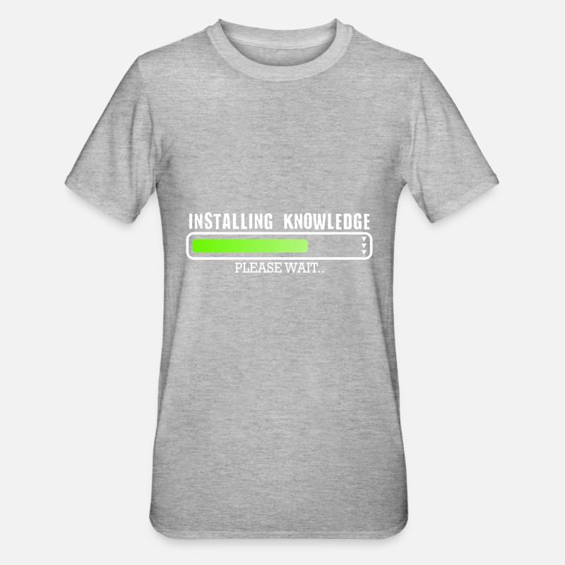 Installing Knowledge please wait - Unisex Polycotton T-Shirt - Grau meliert