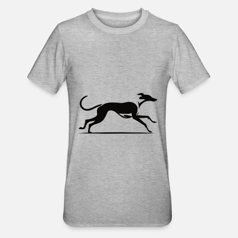 Design élégant de lévrier - T-shirt polycoton Unisexe - gris chiné