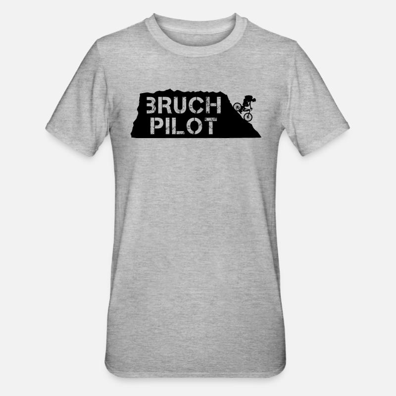 Bruchpilot! - Unisex Polycotton T-Shirt - Grau meliert