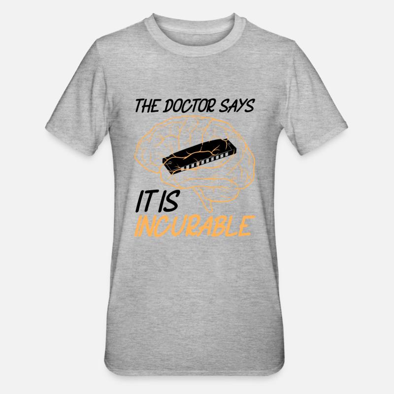 Harmonica Joueur d’harmonica - T-shirt polycoton Unisexe - gris chiné