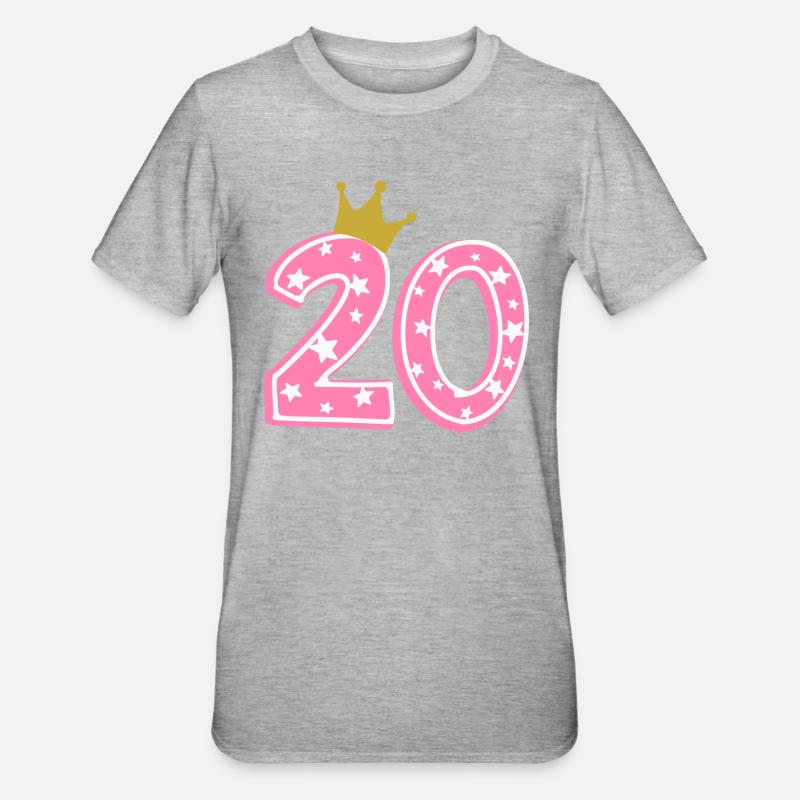 20 Krone 20e anniversaire 20 ans - T-shirt polycoton Unisexe - gris chiné