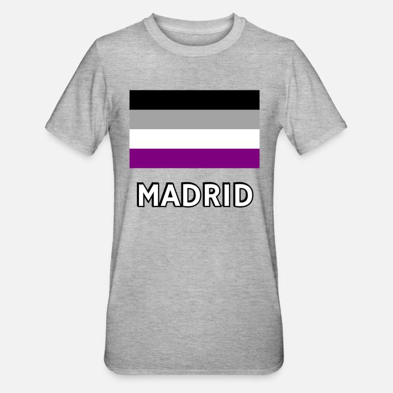 Asexualité Pride Drapeau Madrid - T-shirt polycoton Unisexe - gris chiné
