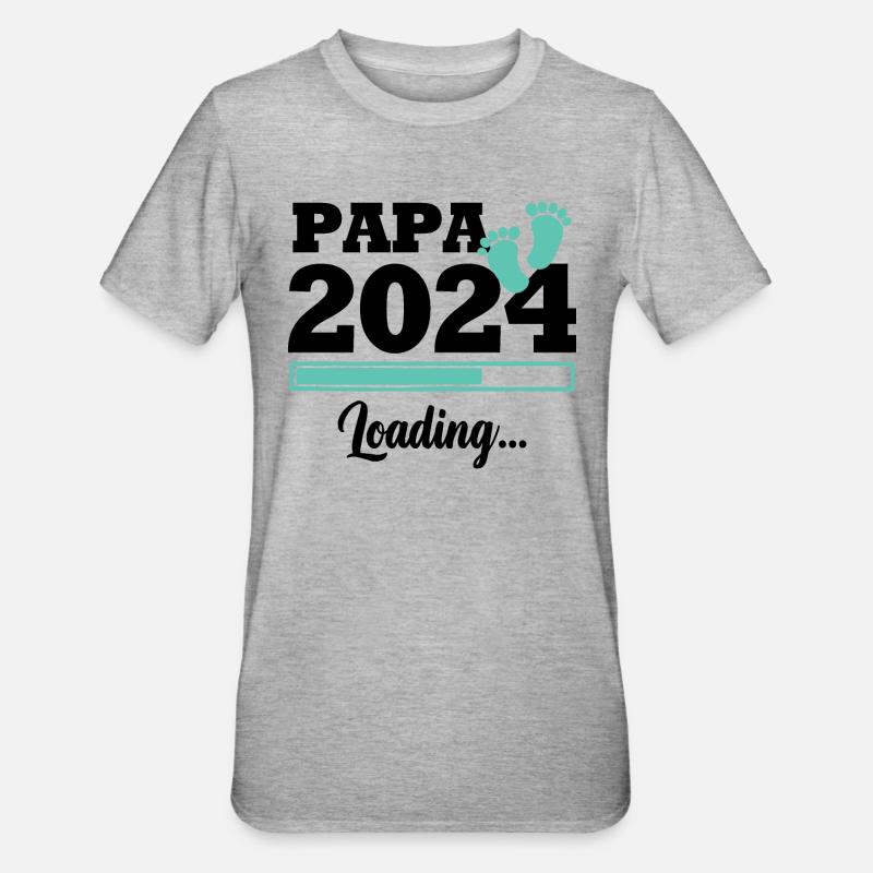 Papa 2024 loading - T-shirt polycoton Unisexe - gris chiné