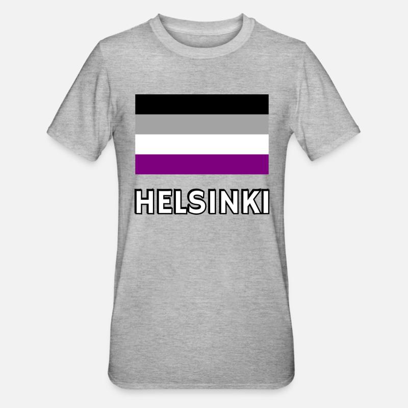 Asexualité Pride Drapeau Helsinki - T-shirt polycoton Unisexe - gris chiné