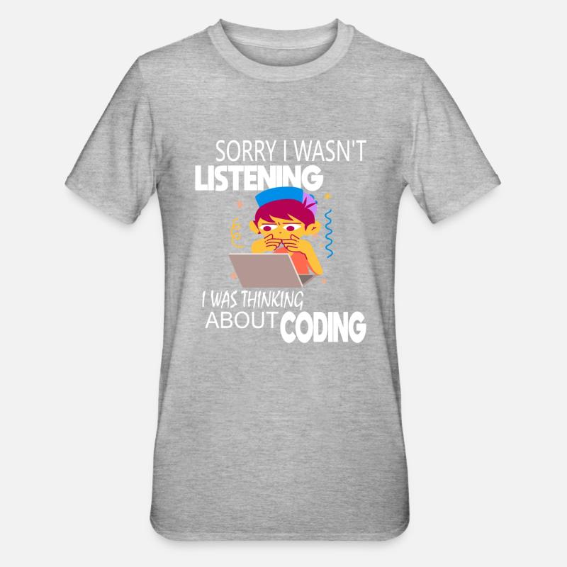 Coding Coder Programmer - Unisex Polycotton T-Shirt - heather grey