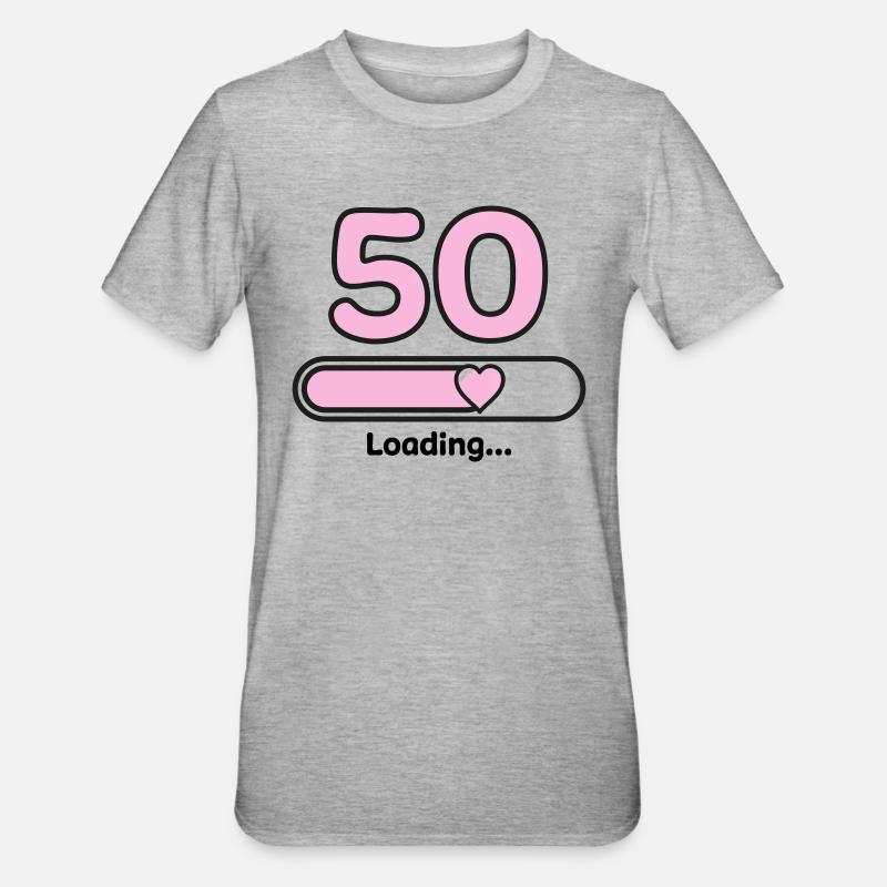 50 anni - Maglietta unisex, mix cotone e poliestere - grigio melange