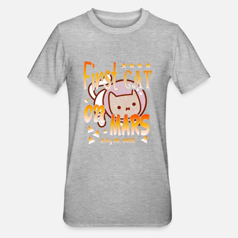 Premier chat sur Mars - T-shirt polycoton Unisexe - gris chiné