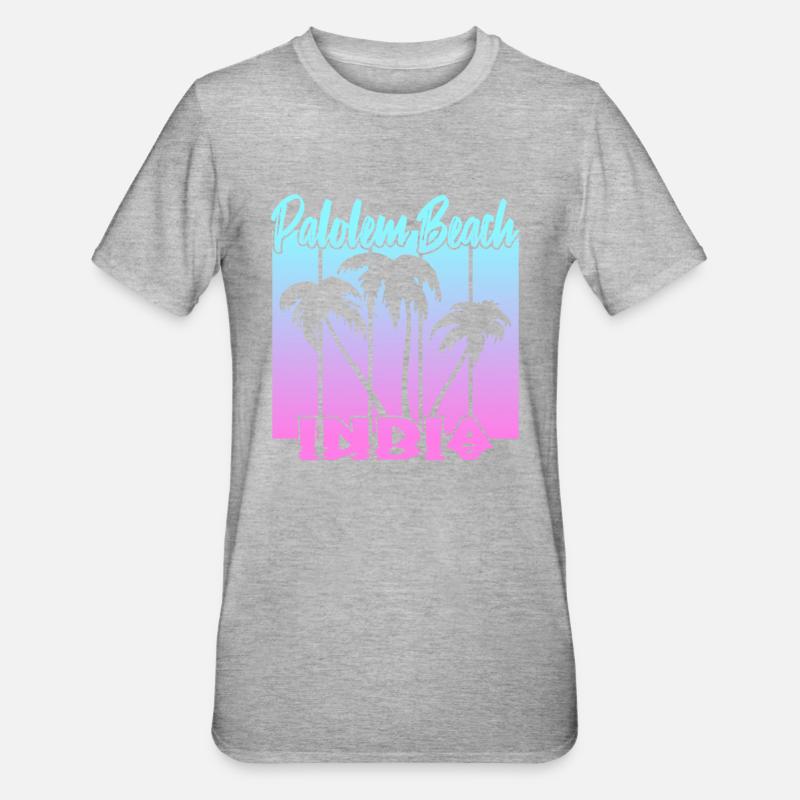 Palolem Beach Inde - T-shirt polycoton Unisexe - gris chiné