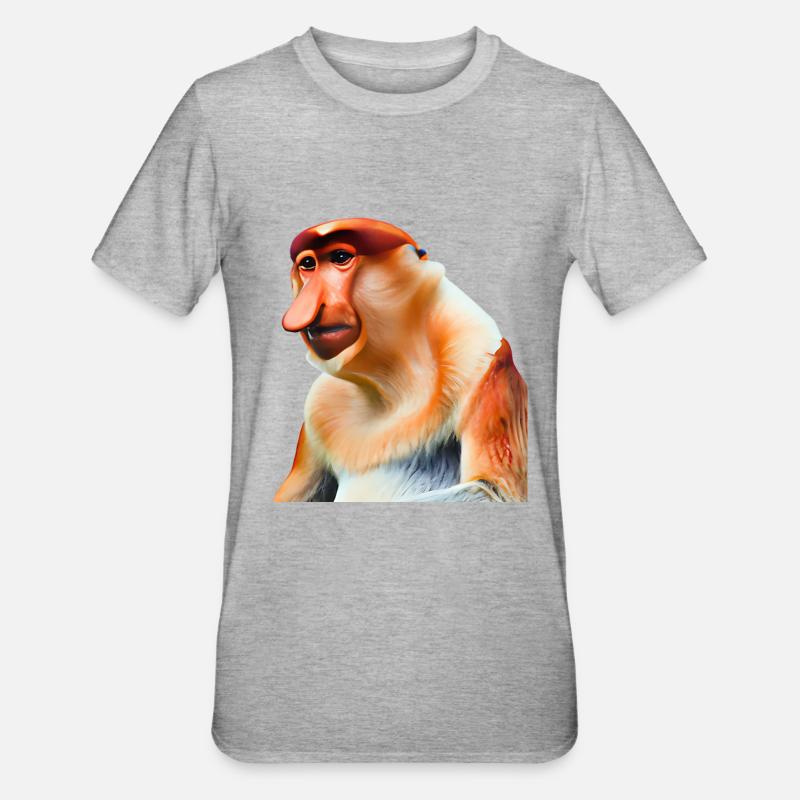 The exotic proboscis monkey - Unisex Polycotton T-Shirt - heather grey