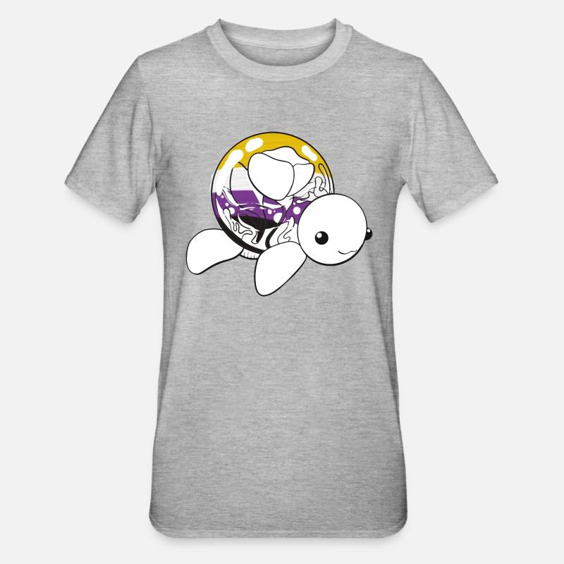 Non binary turtle - Unisex Polycotton T-Shirt - Grau meliert