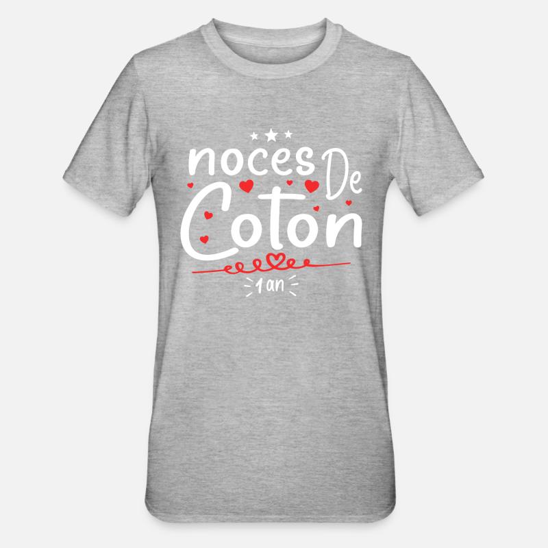noces de coton - T-shirt polycoton Unisexe - gris chiné