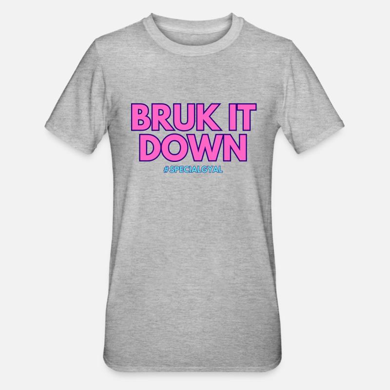 BRUK IT DOWN - T-shirt polycoton Unisexe - gris chiné