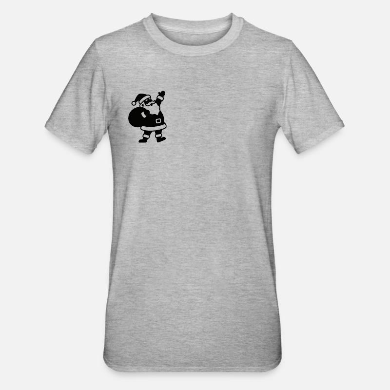 Weihnachtsmann mit Geschenkesack - Unisex Polycotton T-Shirt - Grau meliert