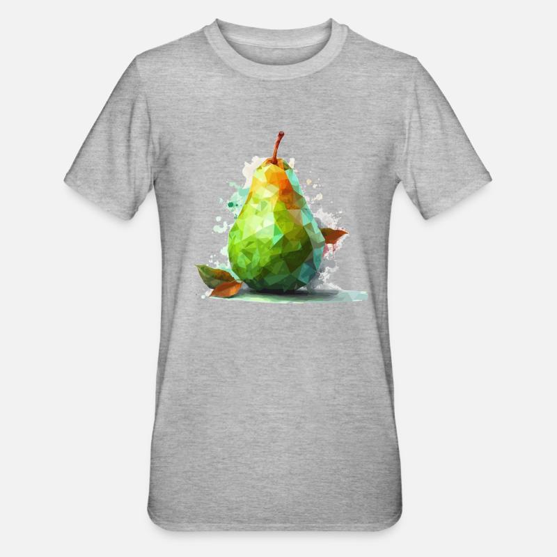 Poly Birne - Unisex Polycotton T-Shirt - Grau meliert