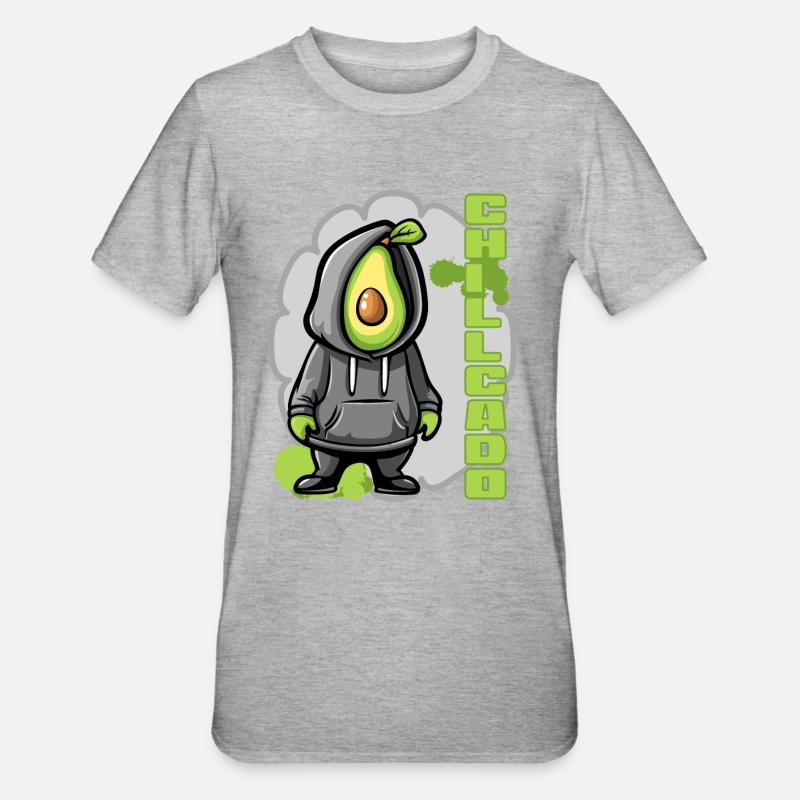 Chillcado - Avocat avec sweat à capuche - T-shirt polycoton Unisexe - gris chiné