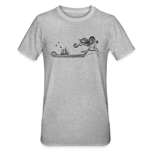 Meerjungfrau und Schiff - Unisex Polycotton T-Shirt