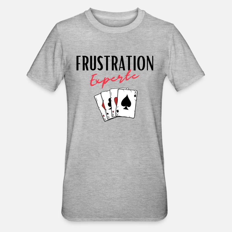 Frustration Experte - Unisex Polycotton T-Shirt - Grau meliert