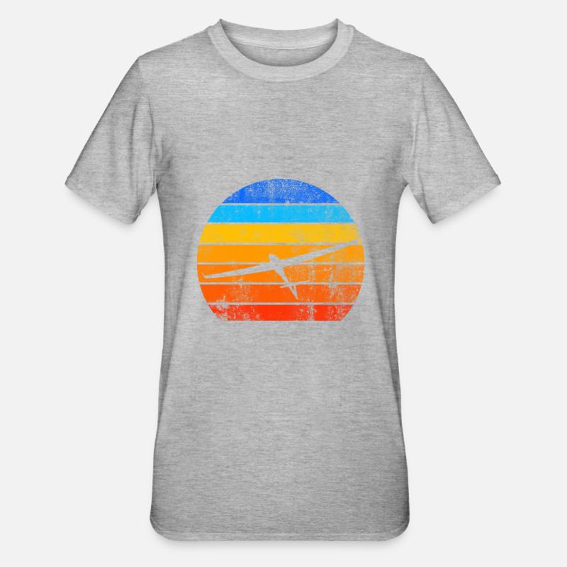 Coucher de soleil planeur - T-shirt polycoton Unisexe - gris chiné