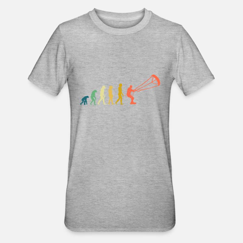 Kitesurfer Evolution Kite Kitesurfing - Unisex Polycotton T-Shirt - Grau meliert