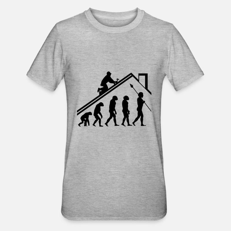 Roofer evolution gift - Unisex Polycotton T-Shirt - heather grey