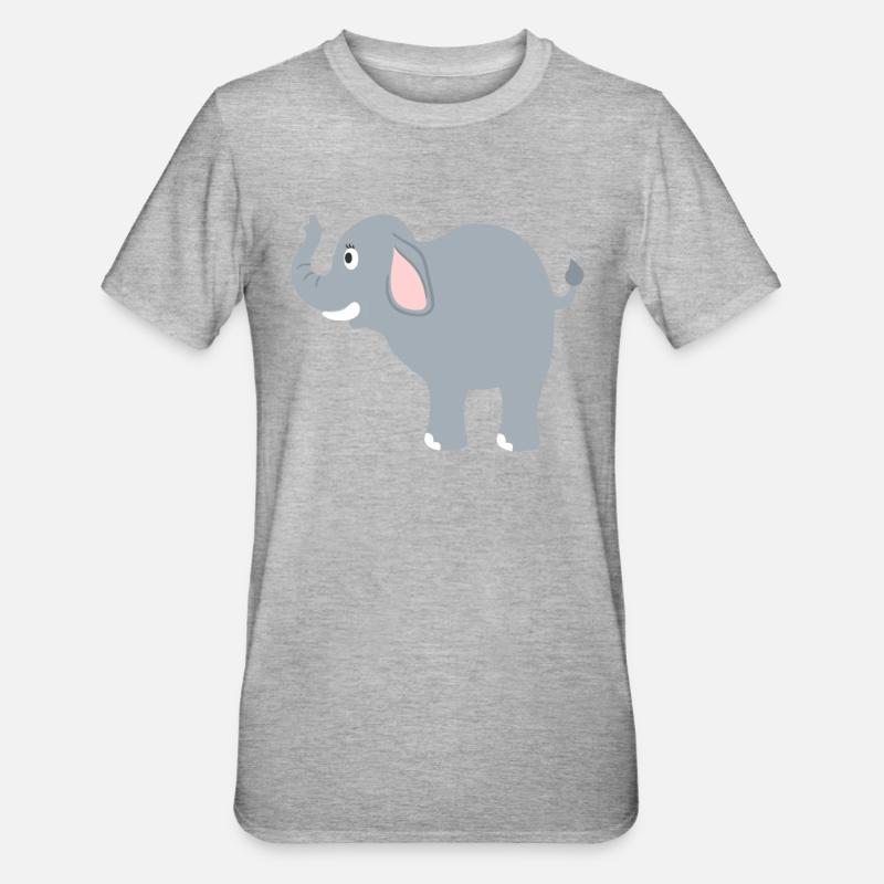 l'éléphant - T-shirt polycoton Unisexe - gris chiné
