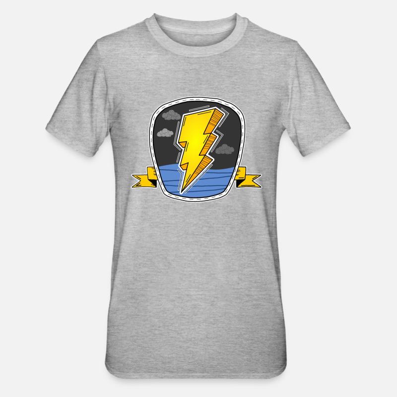 Lightning Shield - Unisex Polycotton T-Shirt - heather grey