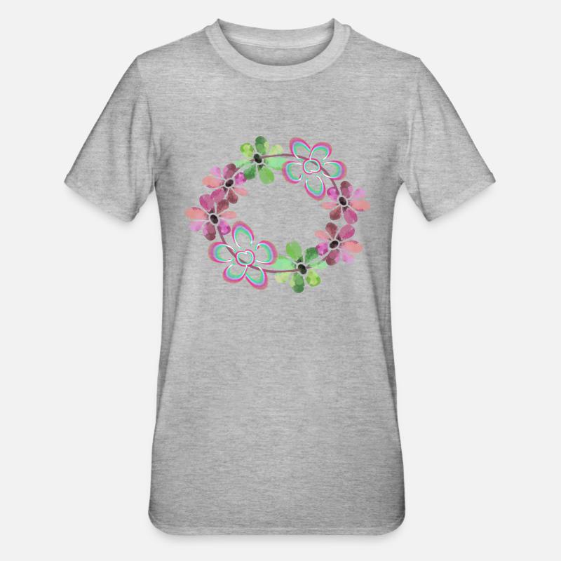 Fleurs fleurs - T-shirt polycoton Unisexe - gris chiné