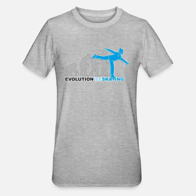 Evolution ice skating, ice skating, ice skating - Unisex Polycotton T-Shirt - heather grey