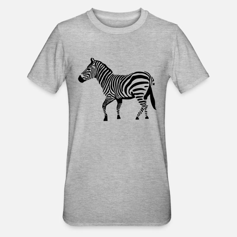 drawing zebra vector savannah - Unisex Polycotton T-Shirt - heather grey