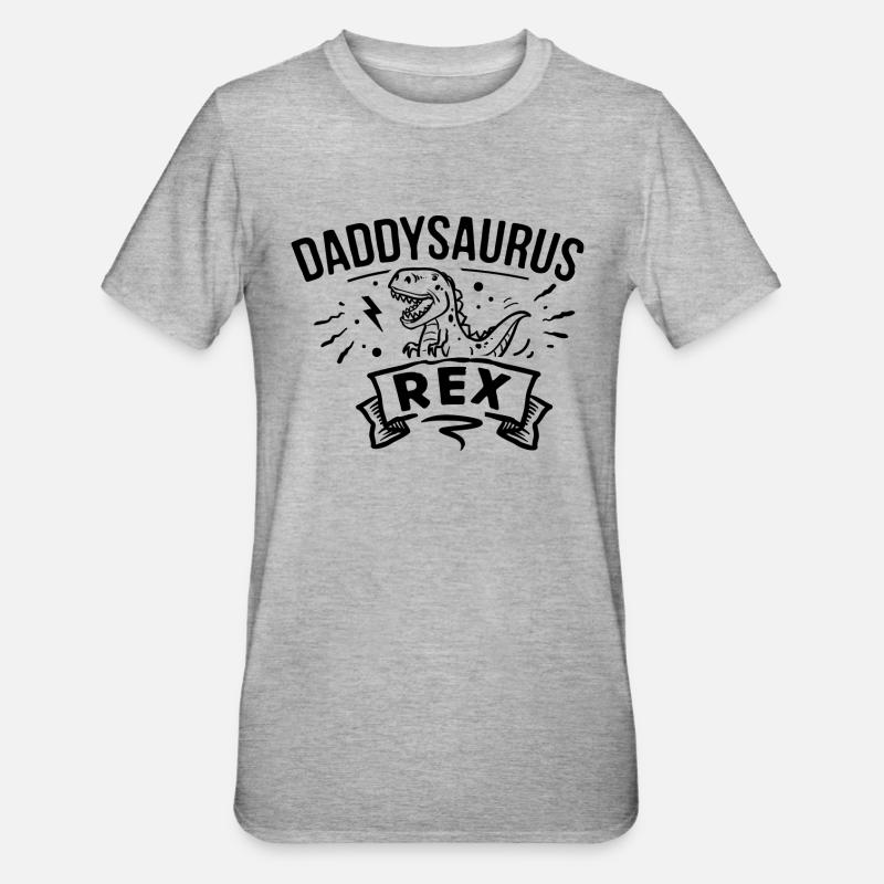 Daddysaurus - T-shirt polycoton Unisexe - gris chiné