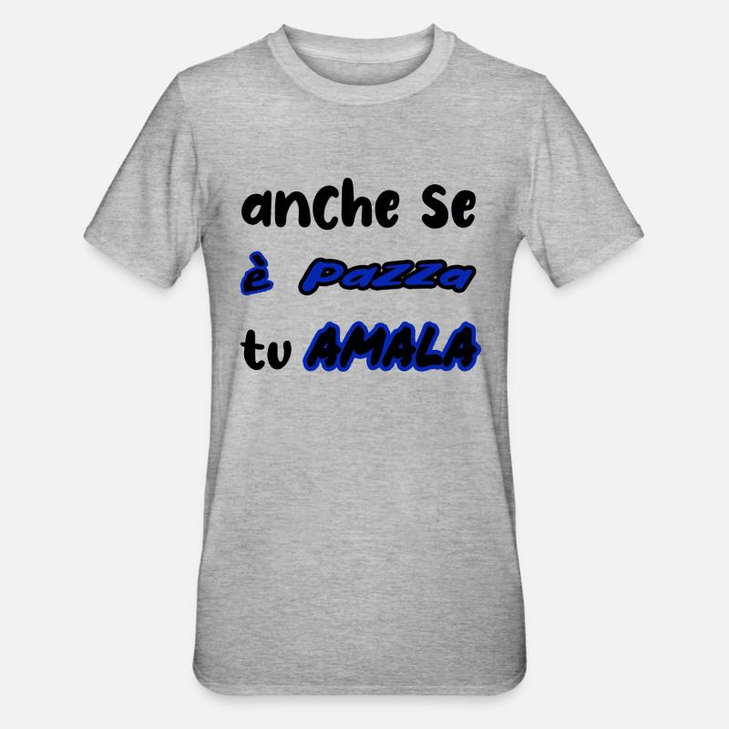 maglia simpatica pazza amala inter - Maglietta unisex, mix cotone e poliestere - grigio melange