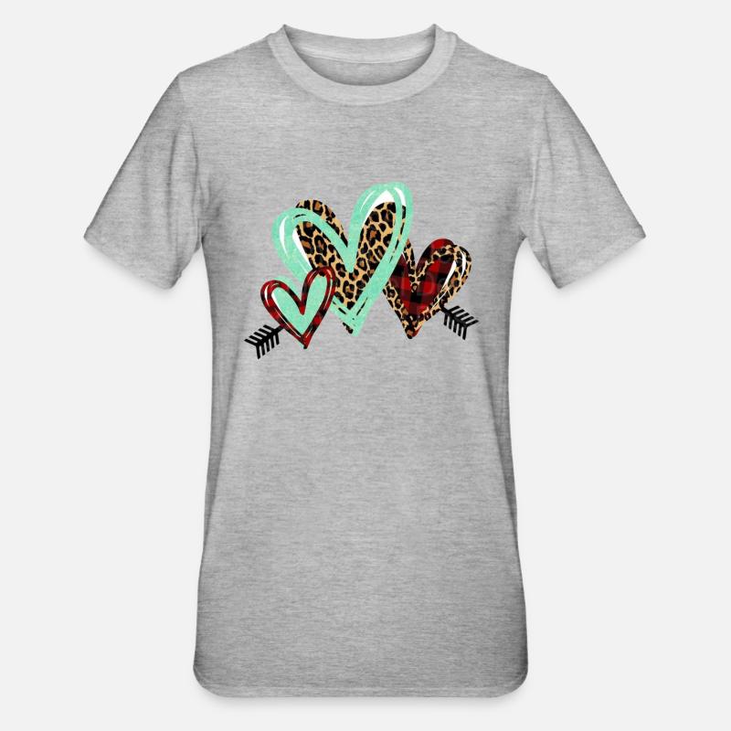 IMPRESSION D’ANIMAL DE COEUR - T-shirt polycoton Unisexe - gris chiné